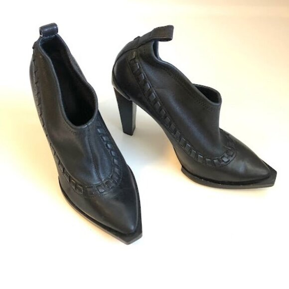 ALEXANDER WANG Auguste Whipstitch Ankle Boot Platform Stiletto Black 7 MSRP $600 - Picture 3 of 7